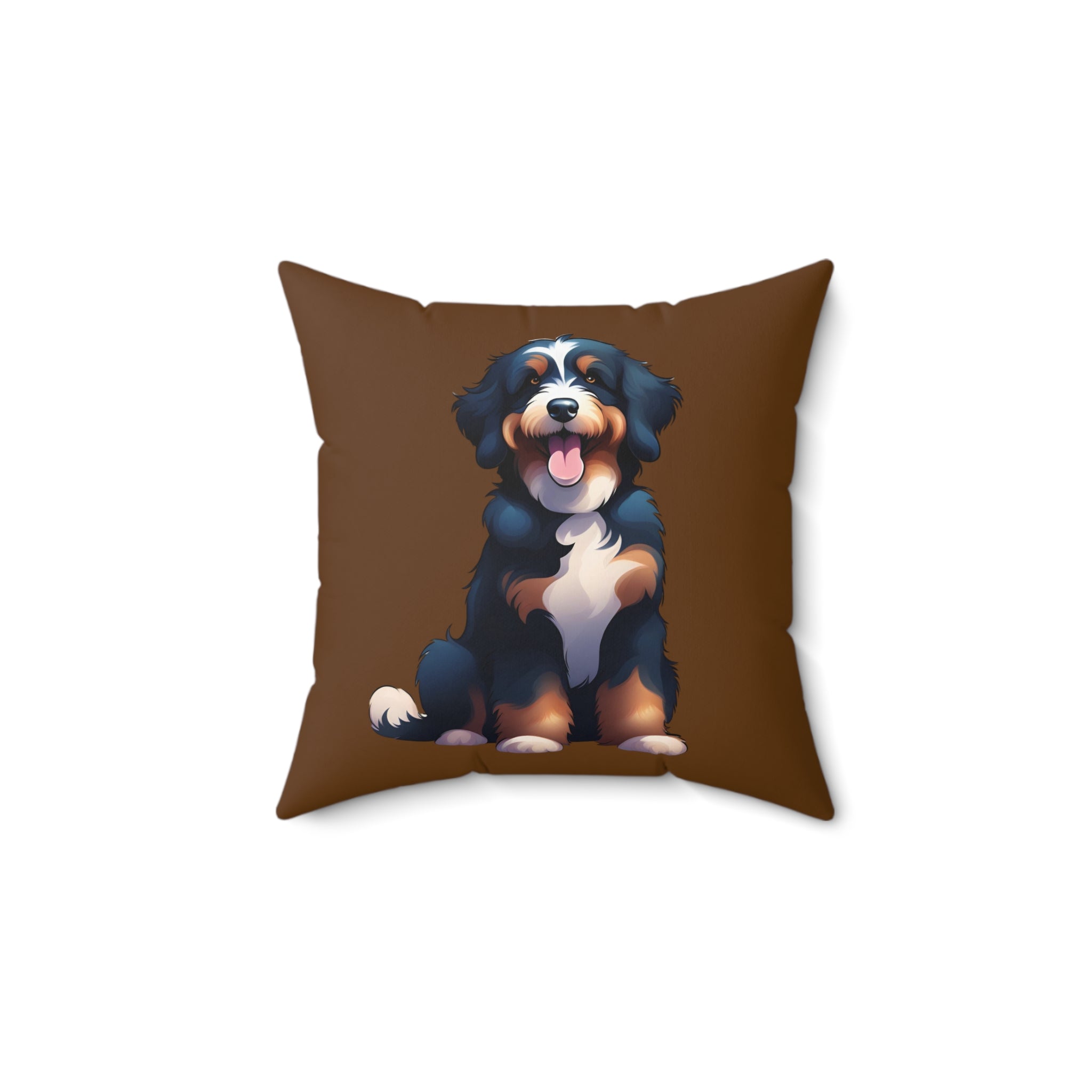 Bernedoodle Polyester Square Pillow