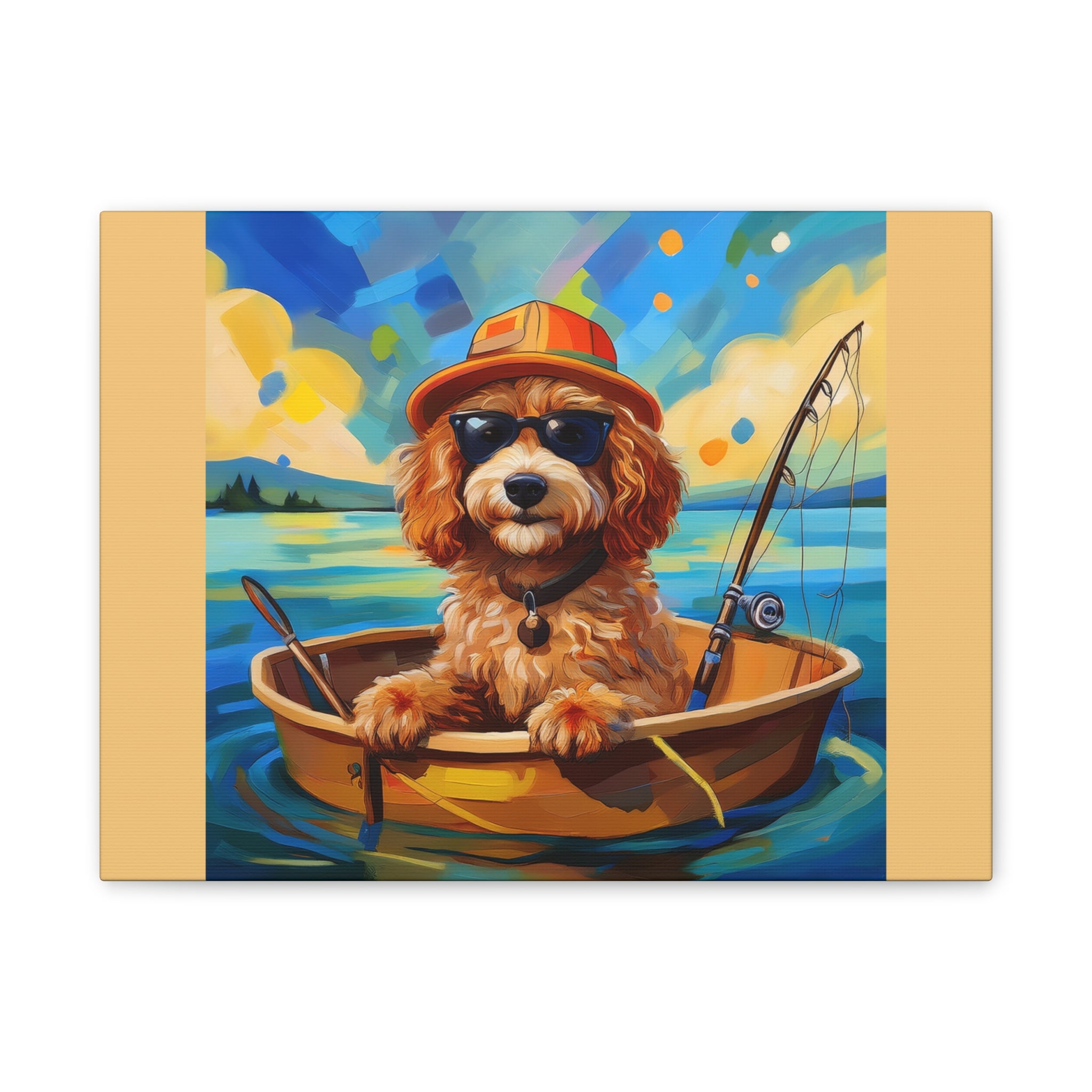 Doodle Fishing Canvas Painting