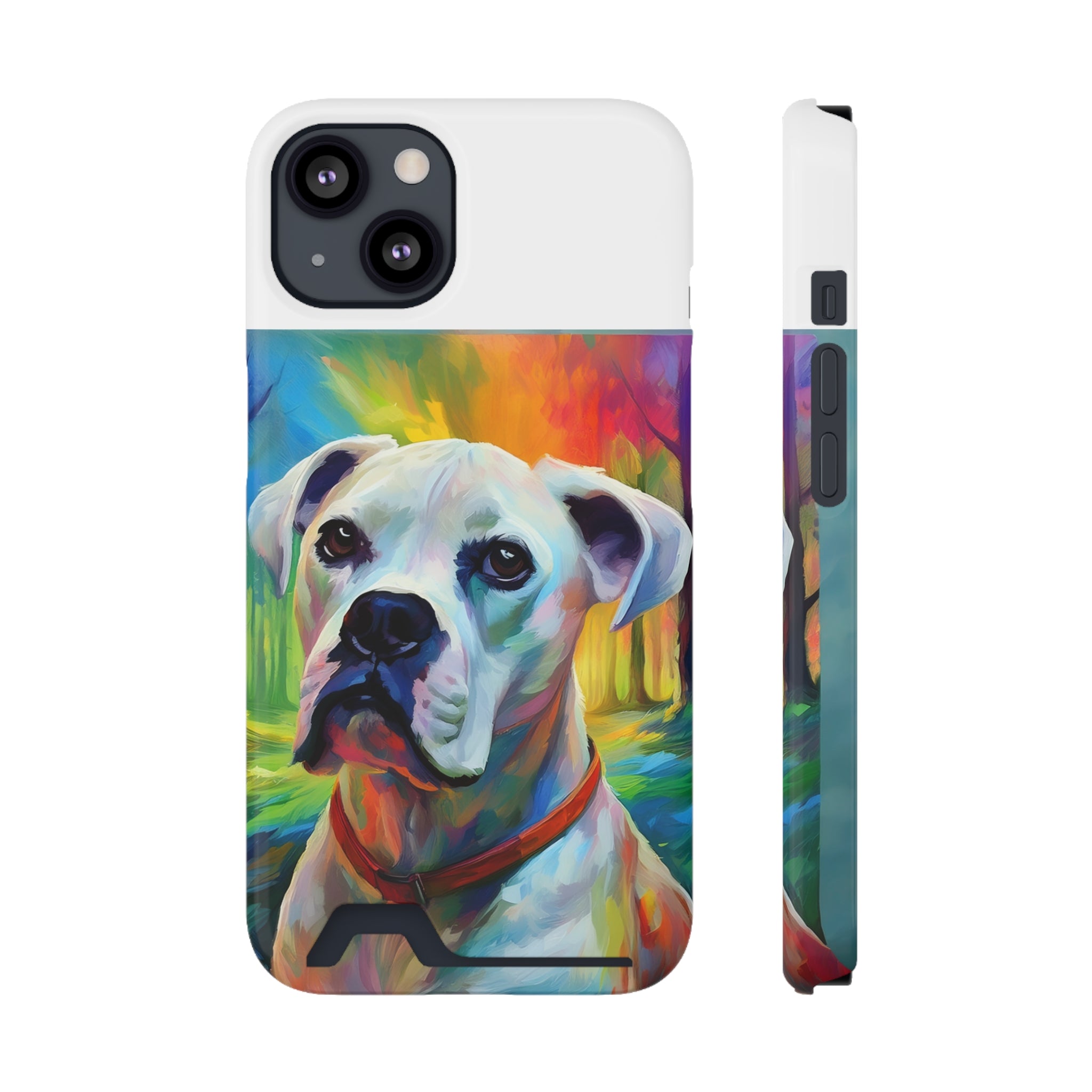 Boxer Rainbow Sky Phone Case with Card Holder