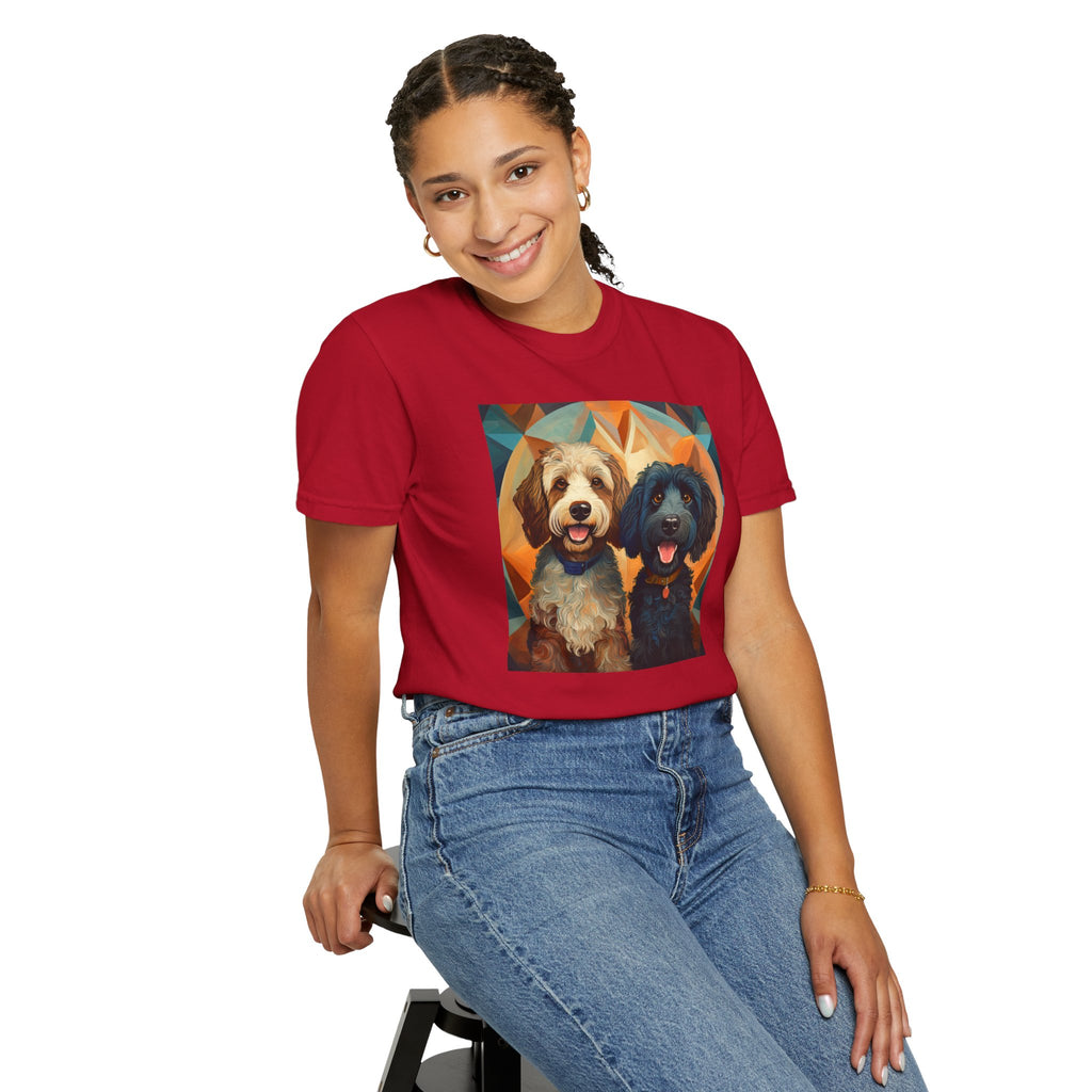 Doodles, Black & Tan Unisex Garment-Dyed T-shirt