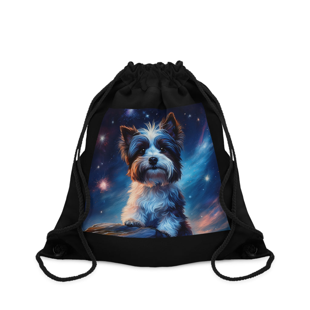 Biewer Terrier Stary Night Drawstring Bag