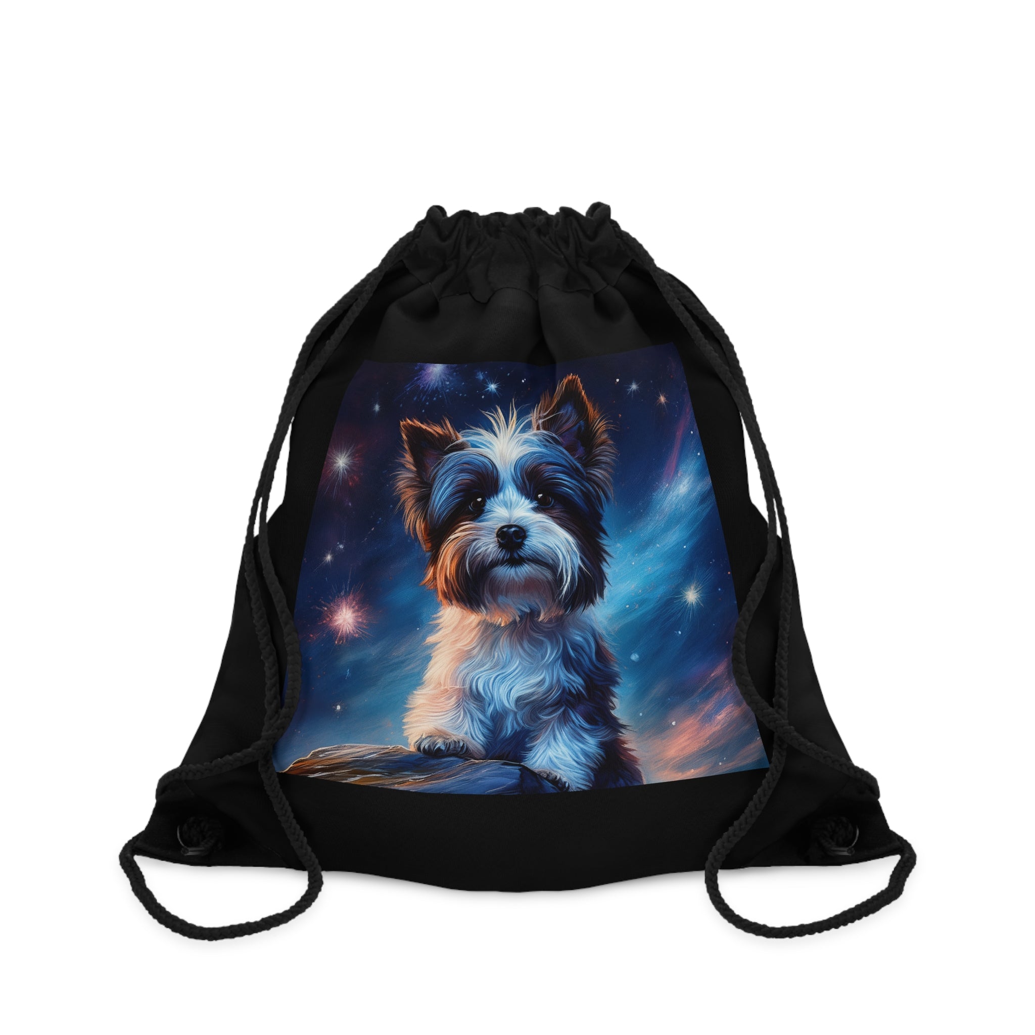 Biewer Terrier Stary Night Drawstring Bag