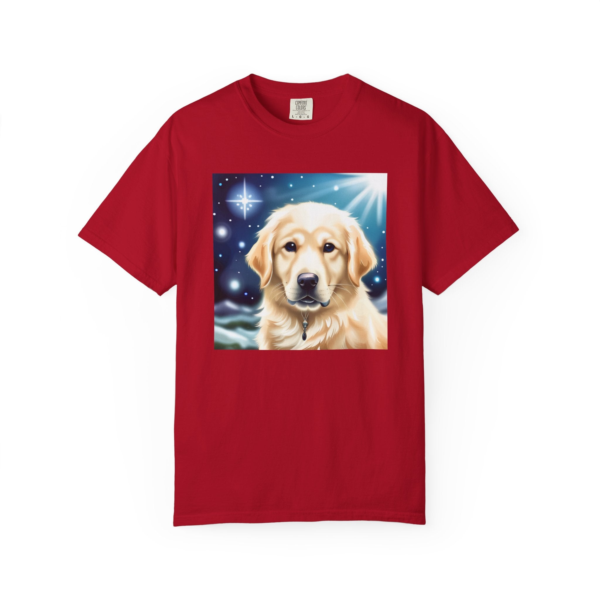 Golden Retriever Stary Night Unisex Garment-Dyed T-shirt