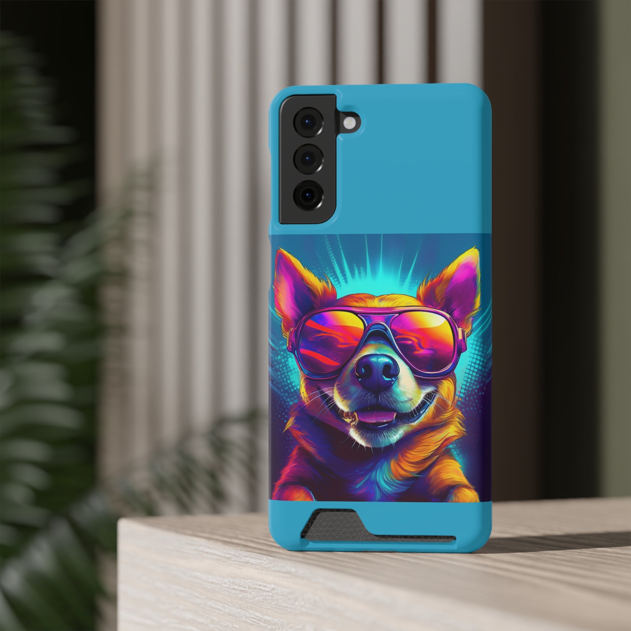 Chihuahua Cool Sunglasses Phone Case with Card Holder