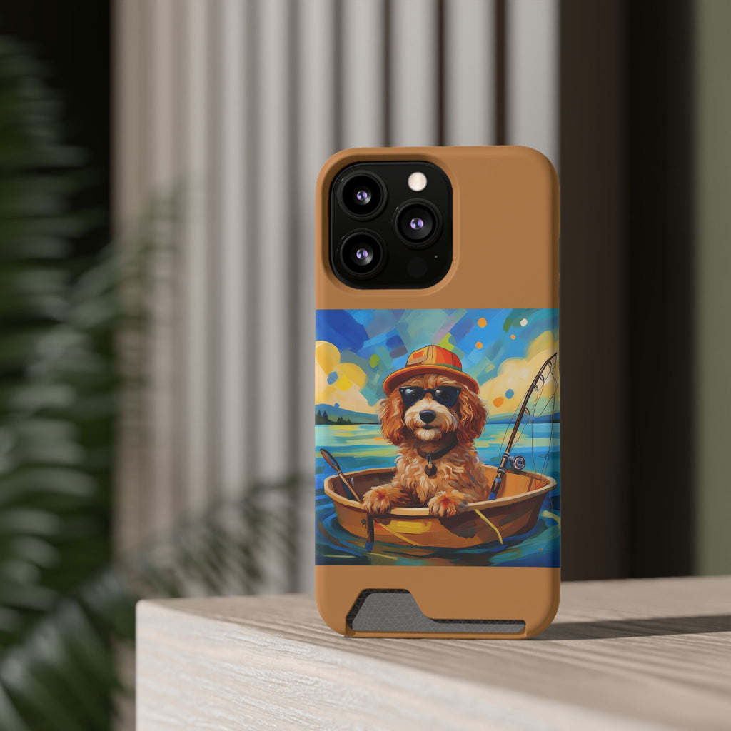 Doodle Fishing Phone Case with Card Holder