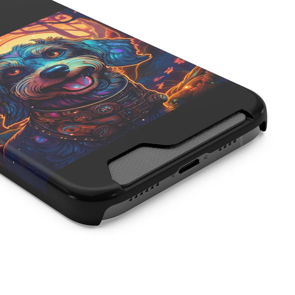 Dachshund Steampunk Phone Case with Card Holder