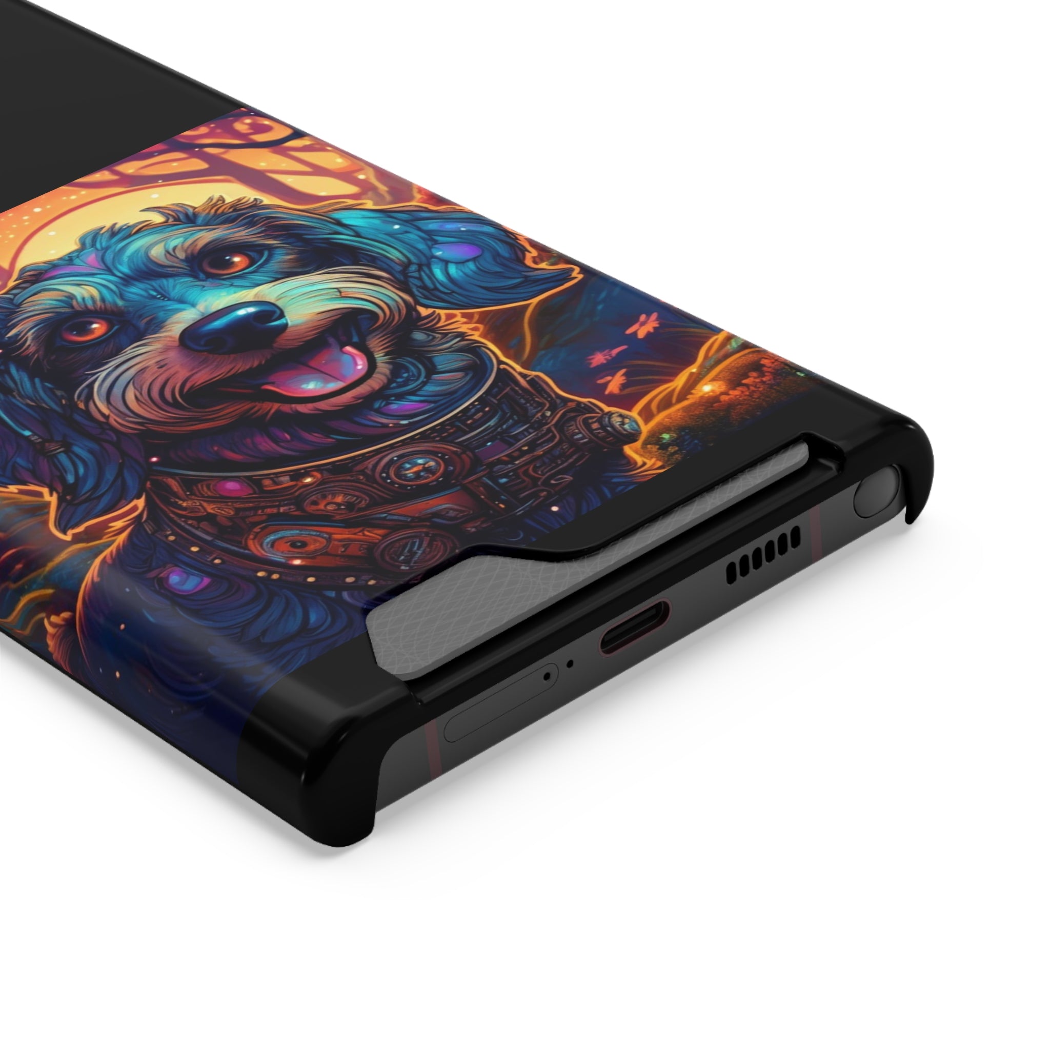 Dachshund Steampunk Phone Case with Card Holder