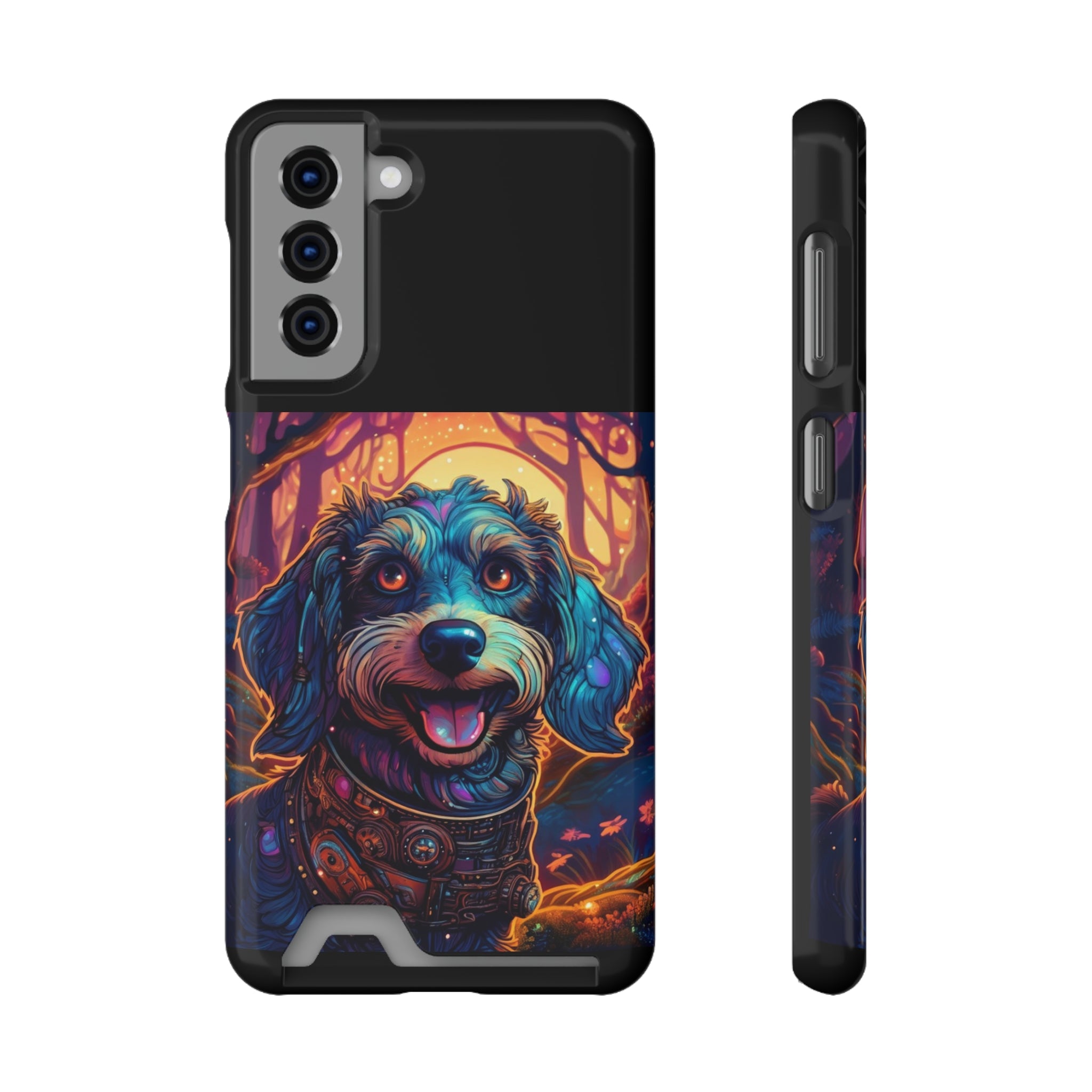 Dachshund Steampunk Phone Case with Card Holder