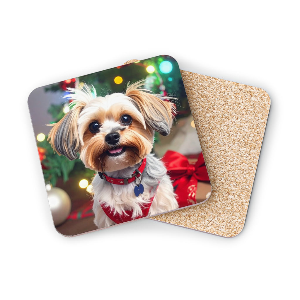 Yorkie Holiday Tzu Coasters