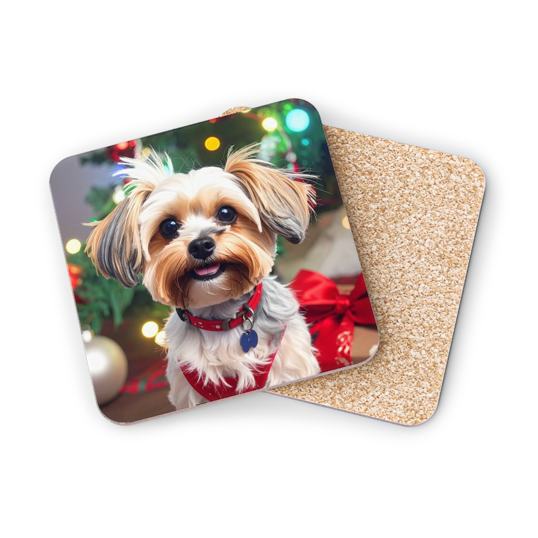 Yorkie Holiday Tzu Coasters