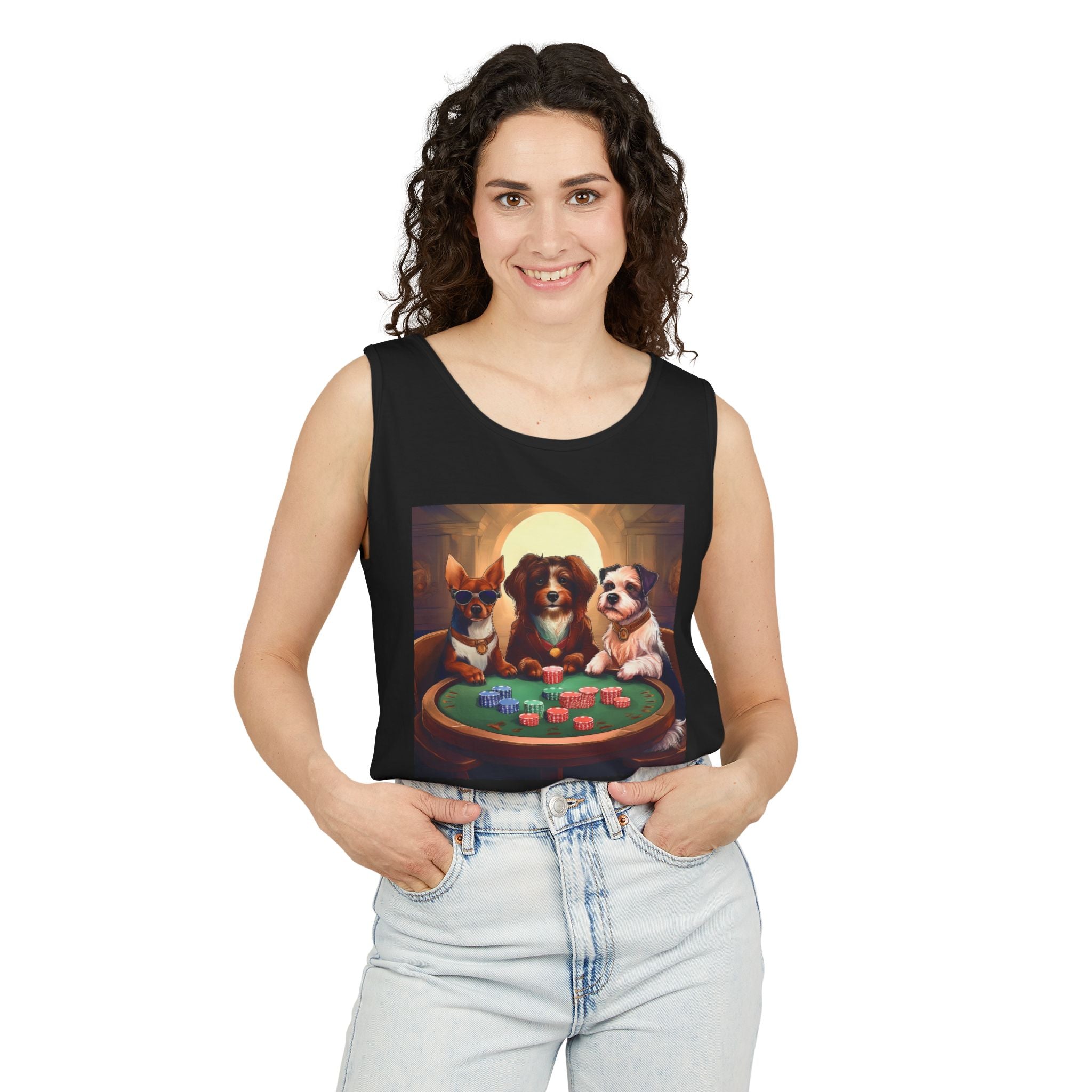 Puppy Poker Unisex Tank Top