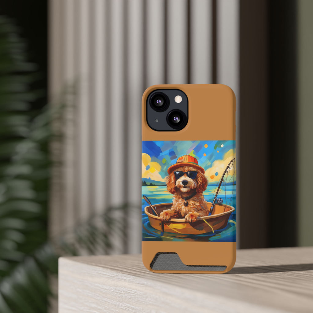 Doodle Fishing Phone Case with Card Holder