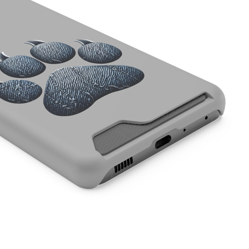 Denim Dog Paw Phone Case with Card Holder
