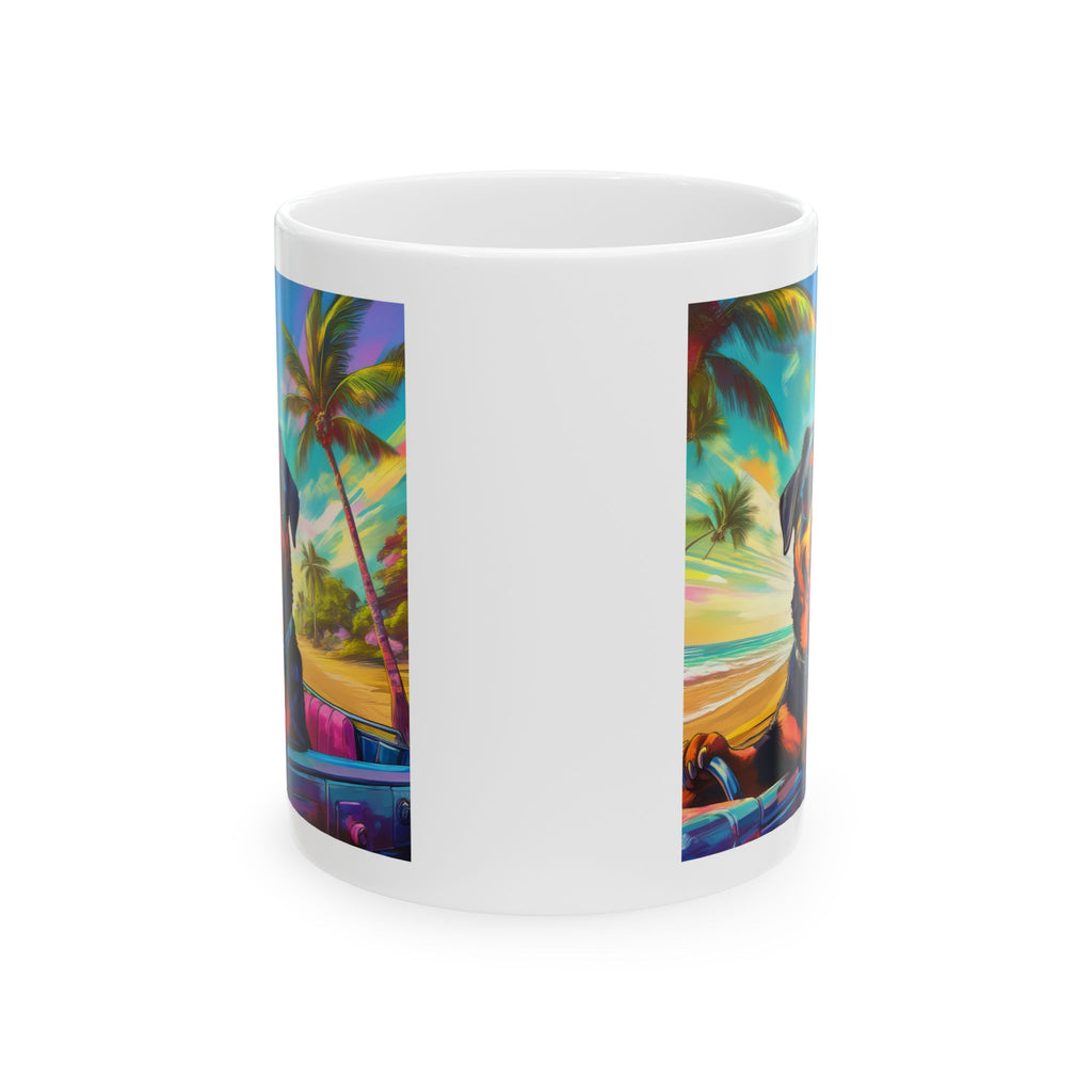 Rottweiler Beach Drive Ceramic Mug, (11oz, 15oz)