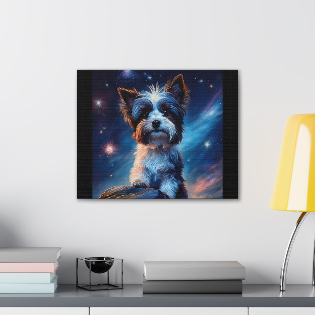 Biewer Terrier Stary Night Cavas Painting