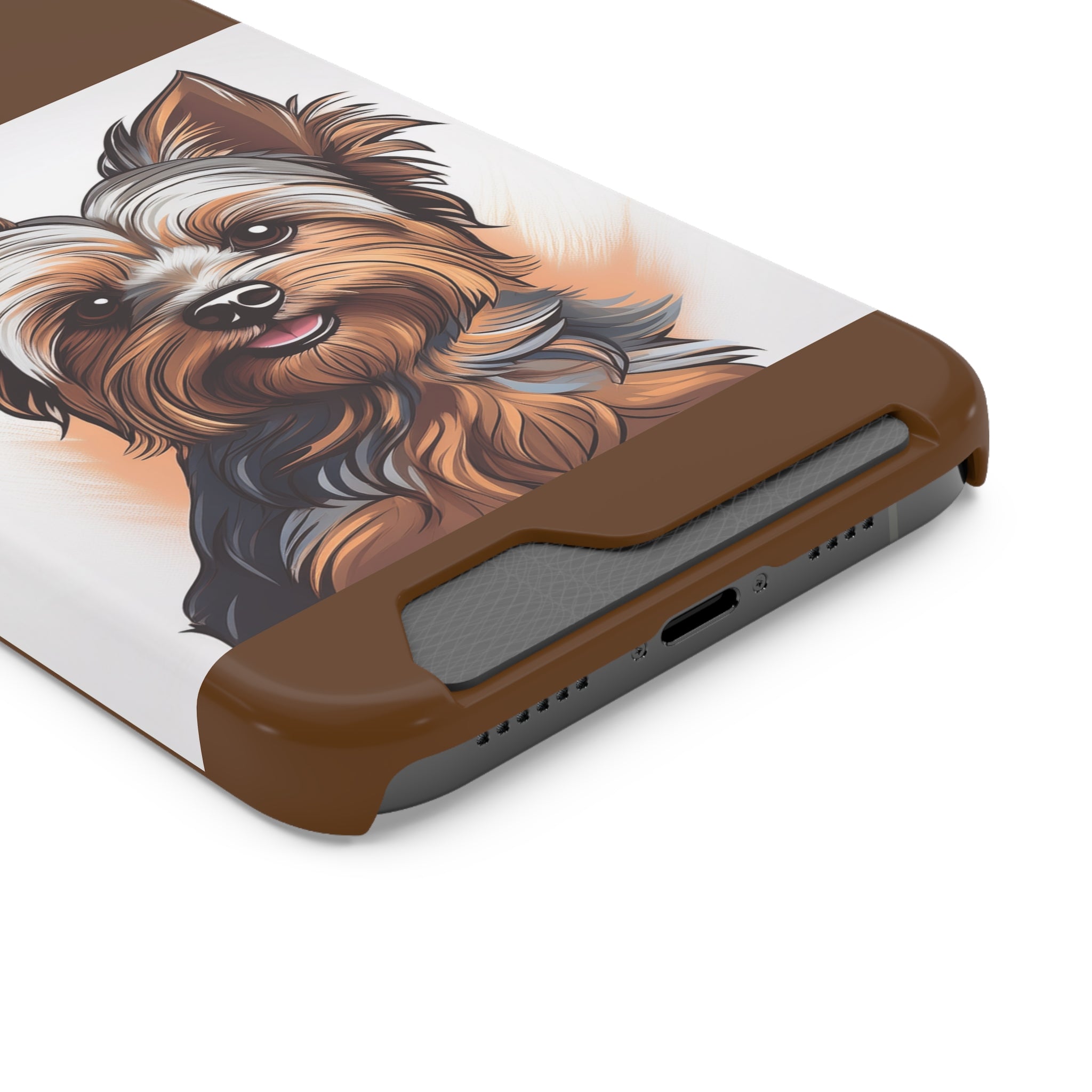 Yorkie Phone Case with Card Holder