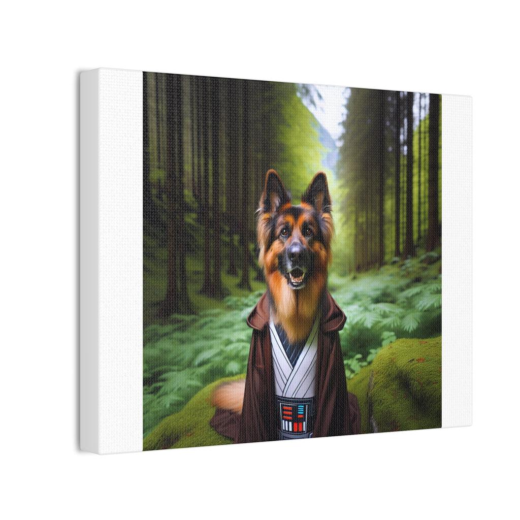 German Shepherd Forest Knight Canvas Stretched, 0.75"