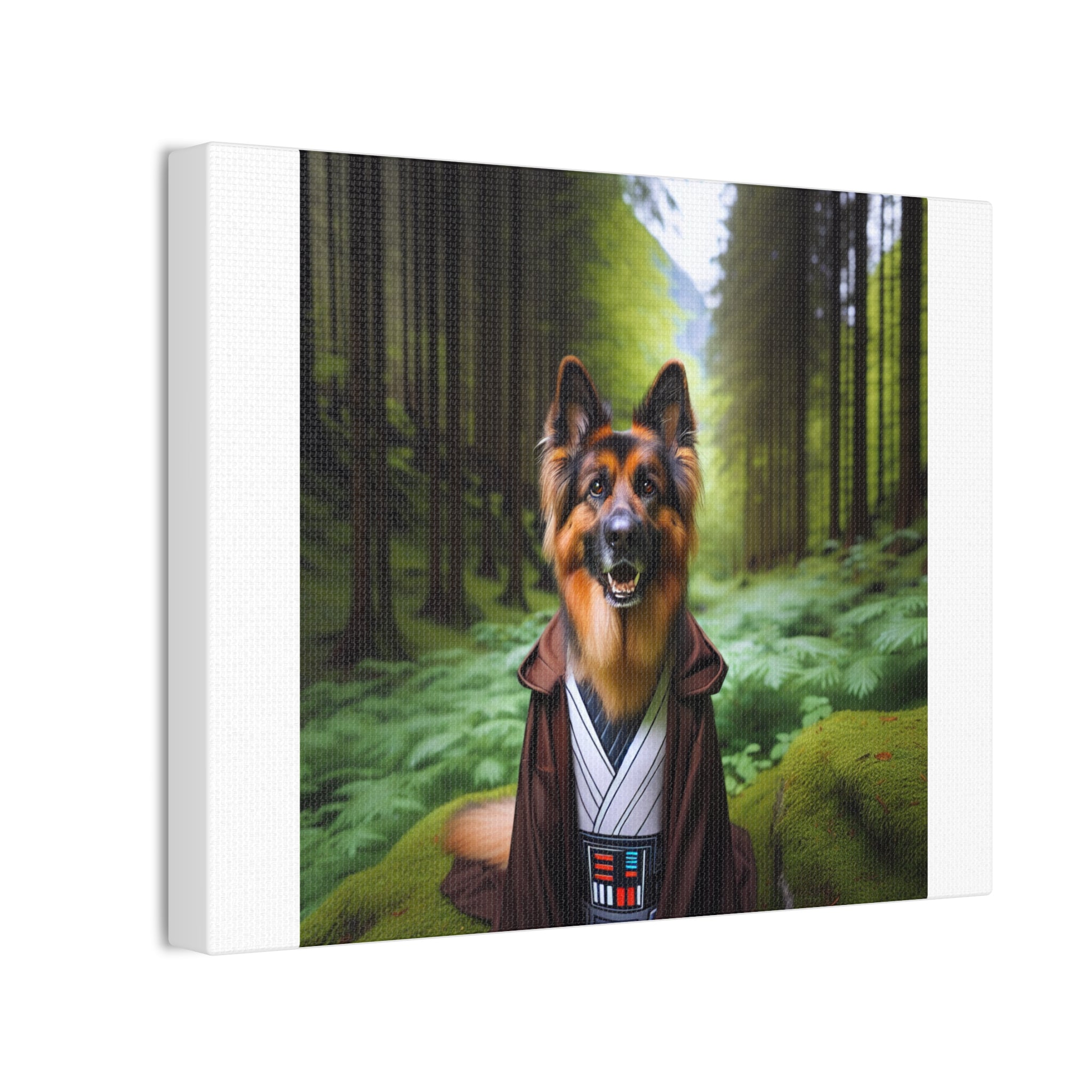 German Shepherd Forest Knight Canvas Stretched, 0.75"