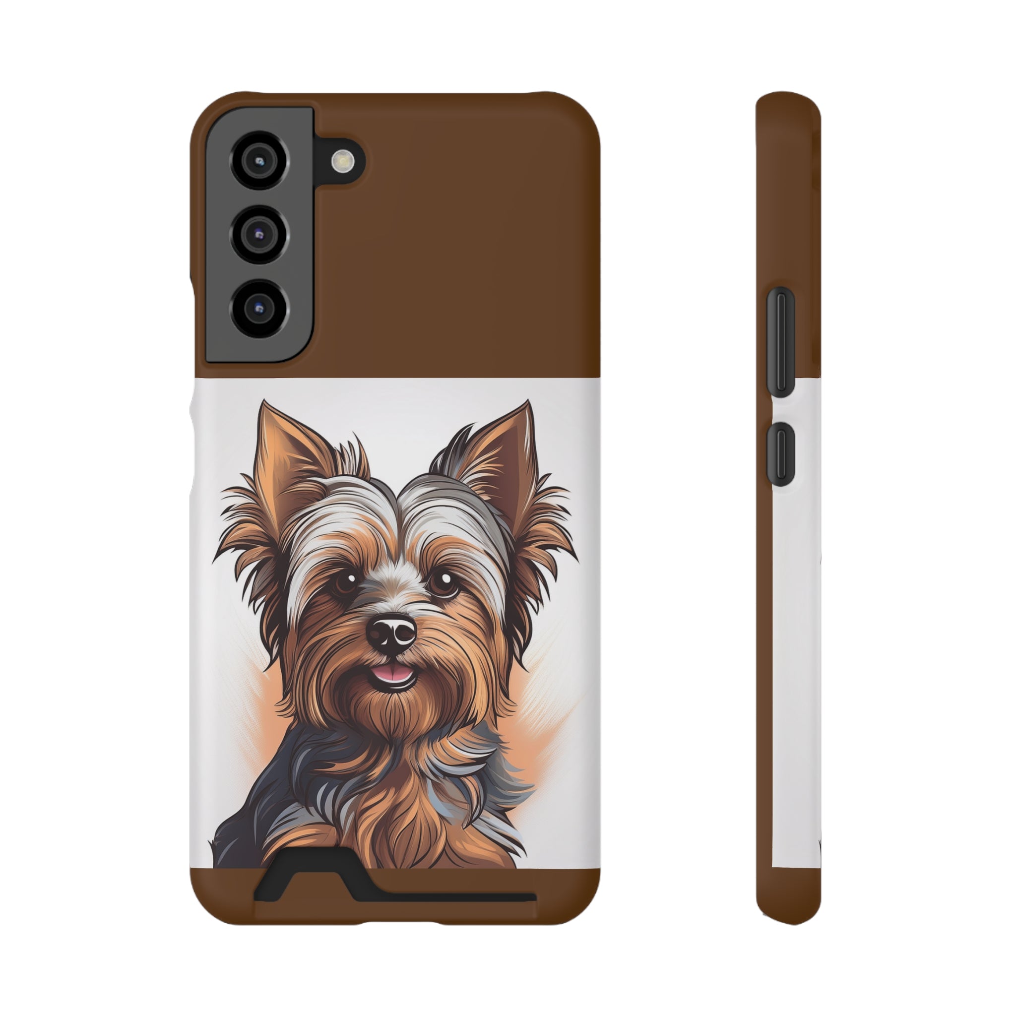Yorkie Phone Case with Card Holder