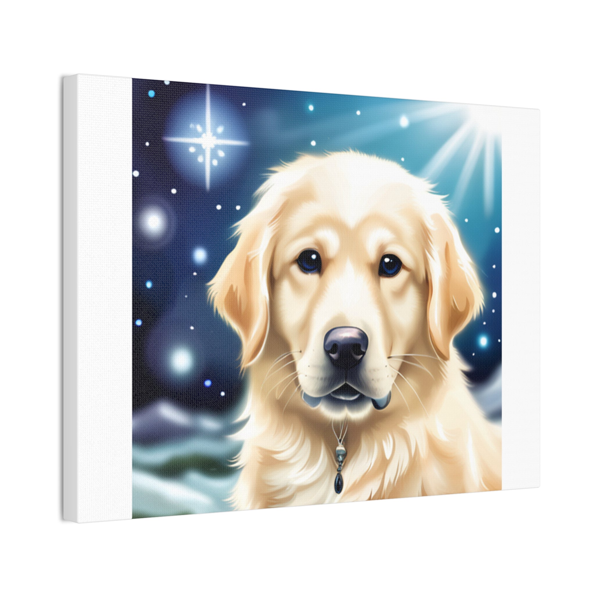 Golden Retriever Stary Night Canvas Stretched, 0.75"