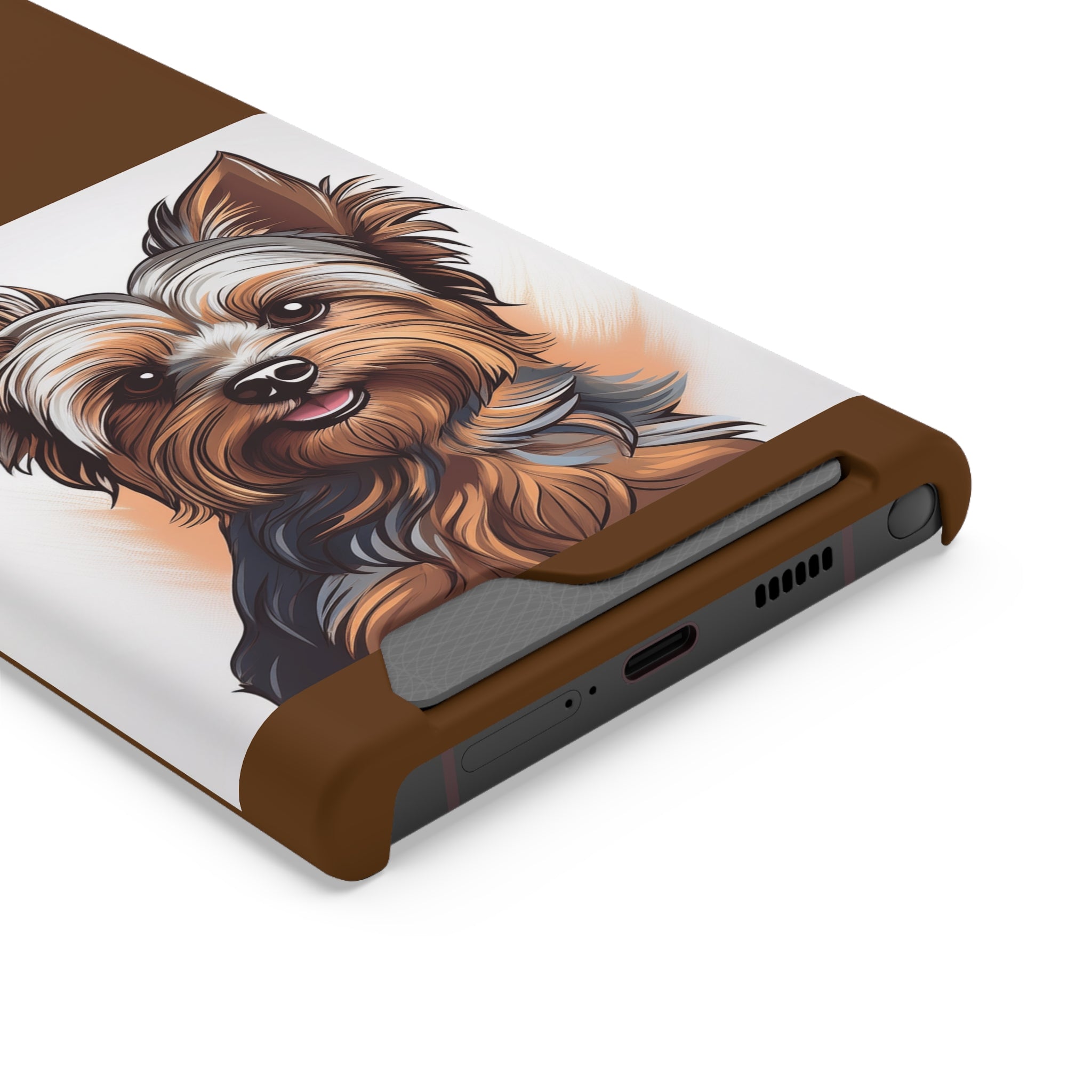 Yorkie Phone Case with Card Holder