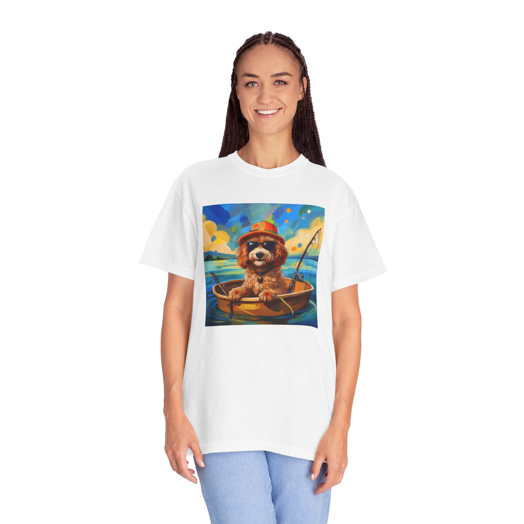Doodle Fishing Unisex Garment-Dyed T-shirt