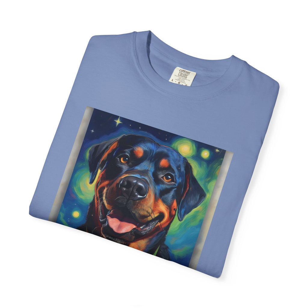 Rottweiler Stary Night Unisex Garment-Dyed T-shirt
