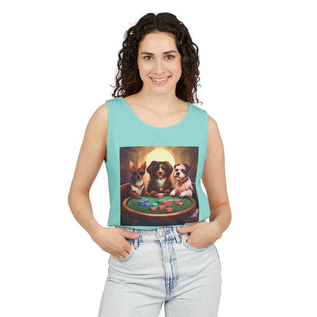 Puppy Poker Unisex Tank Top
