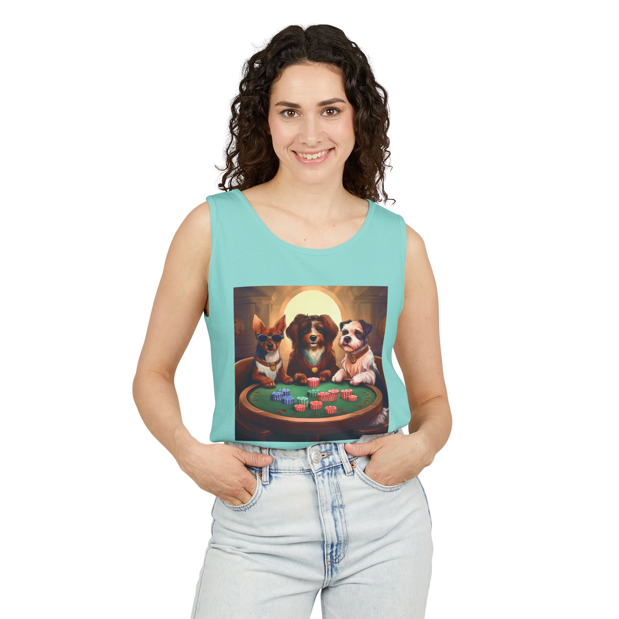 Puppy Poker Unisex Tank Top