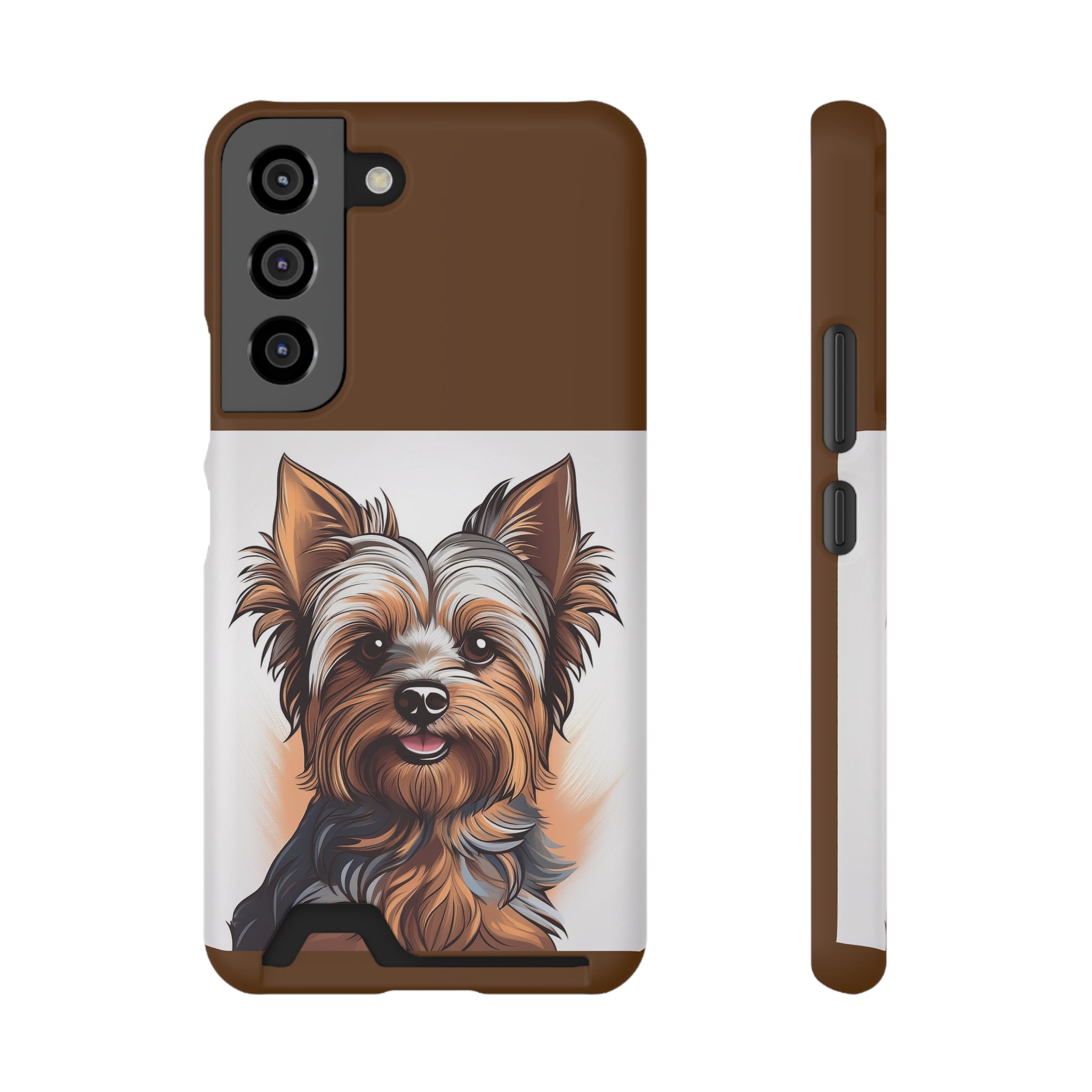Yorkie Phone Case with Card Holder