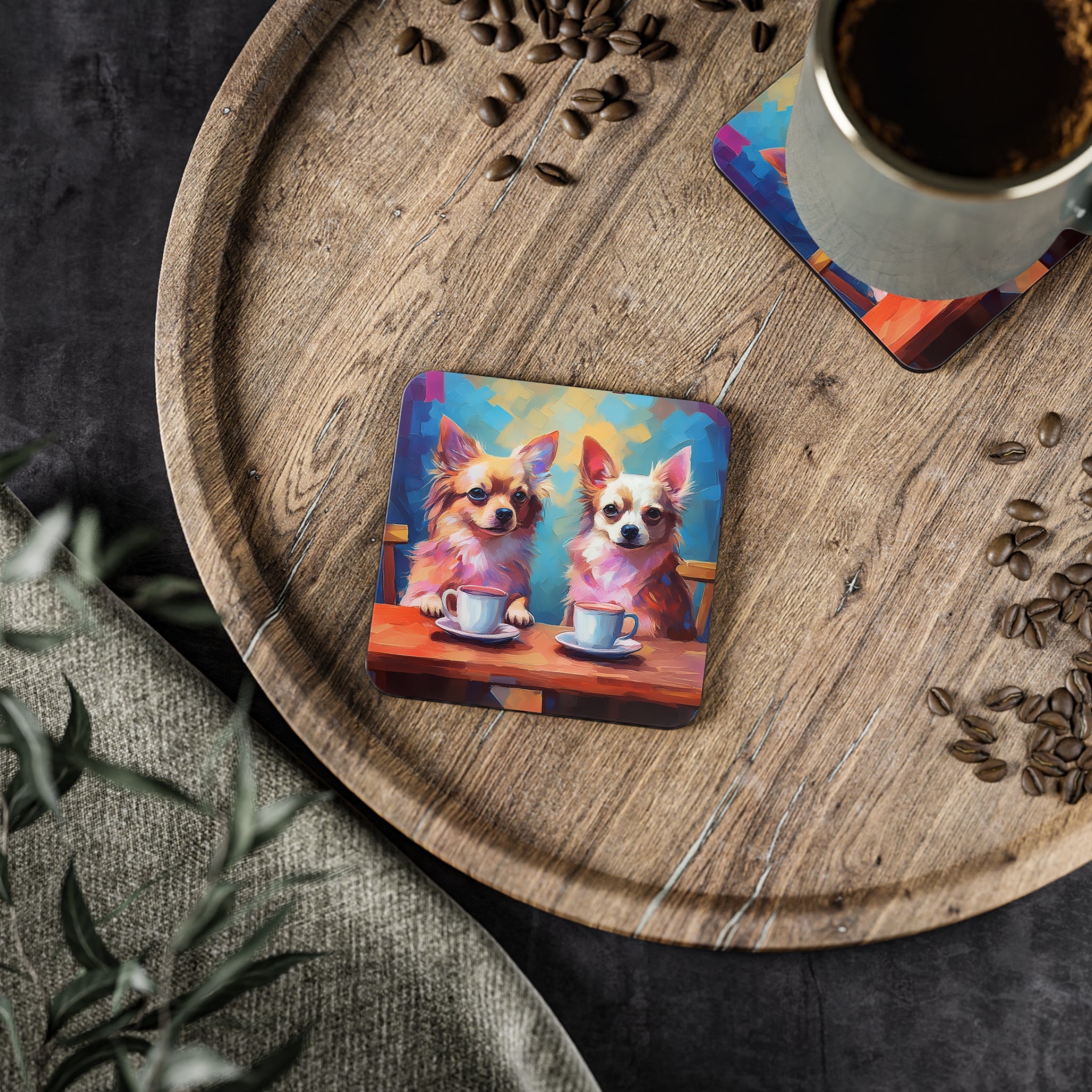 Cafe con Chihuahua Coasters