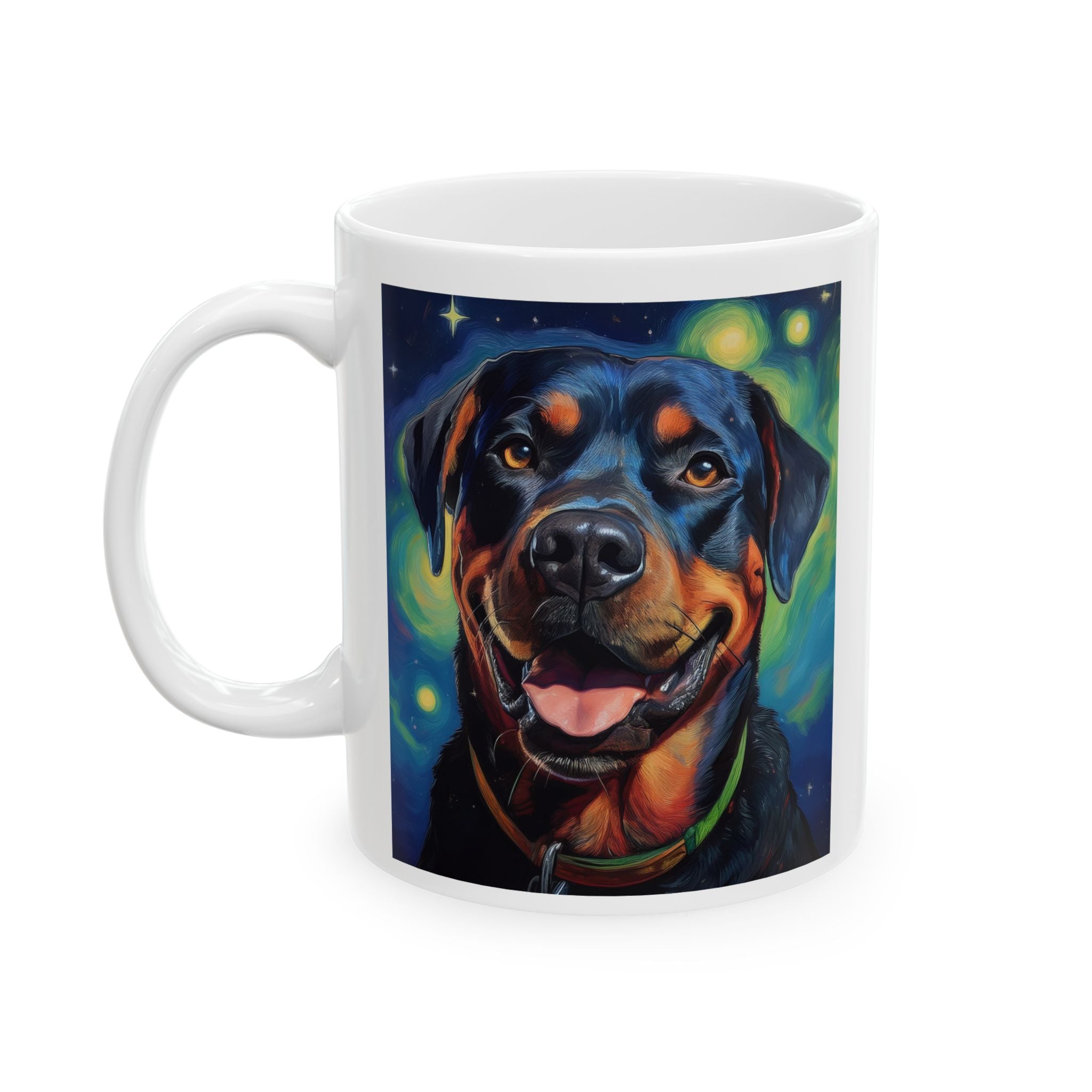 Rottweiler Stary Night Ceramic Mug, (11oz, 15oz)