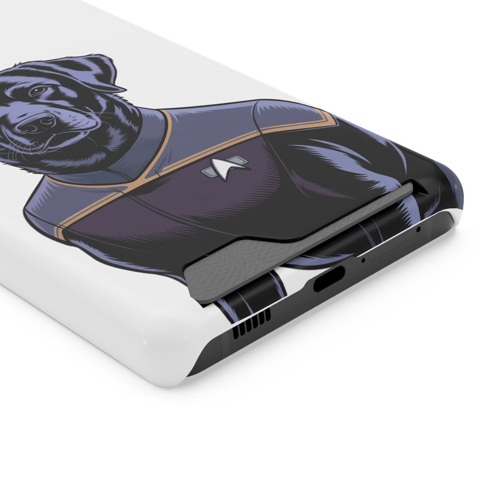 Black Lab Dog-Fleet Phone Case with Card Holder