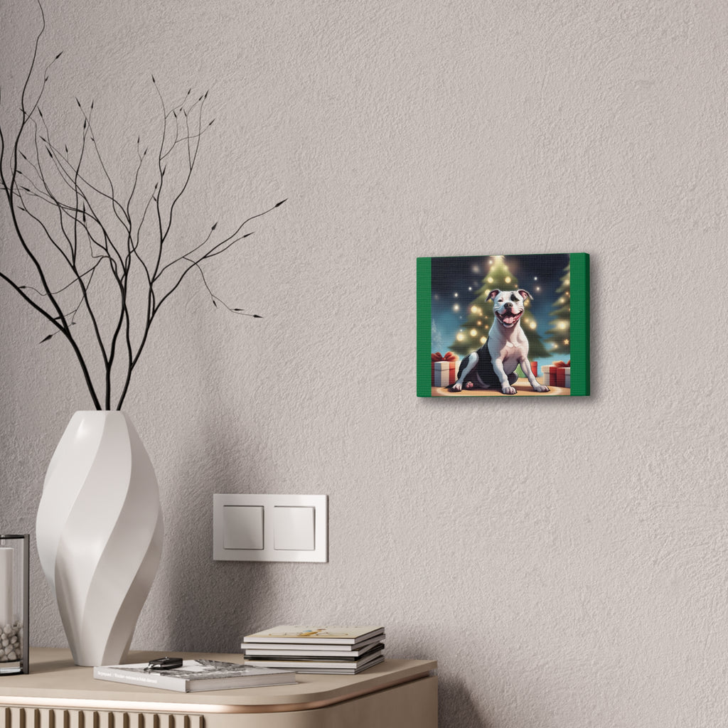 Pit Bull Holiday Canvas Stretched, 0.75"