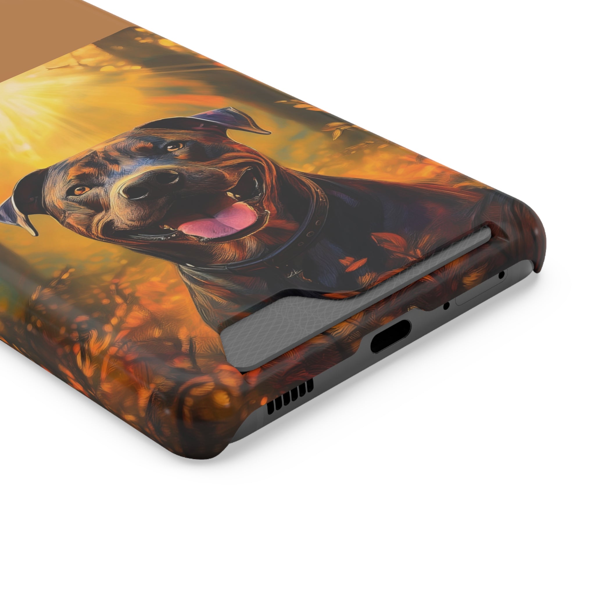 Pitbull Autumn Phone Case with Card Holder