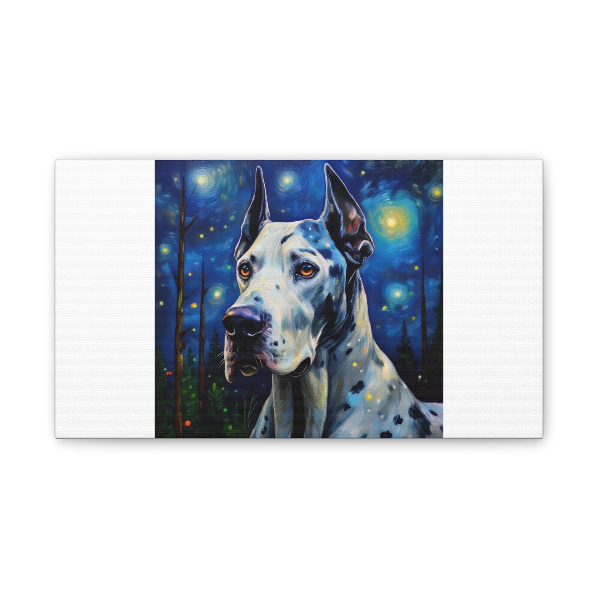 Great Dane Stary Night Canvas Stretched, 0.75"