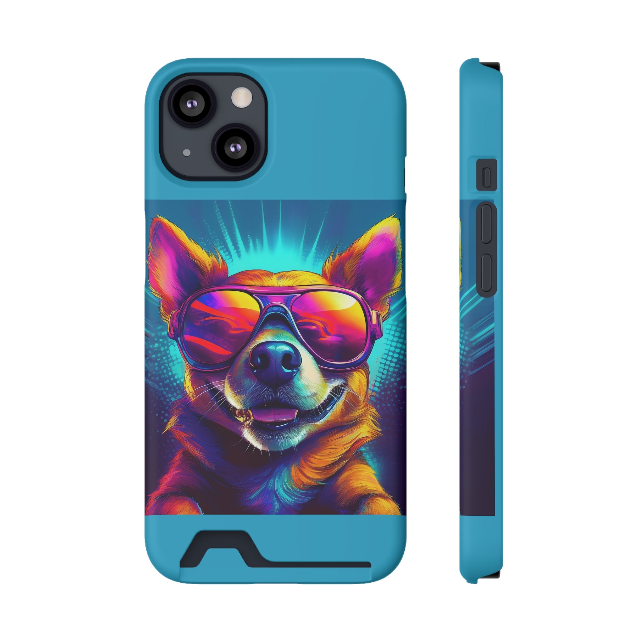 Chihuahua Cool Sunglasses Phone Case with Card Holder