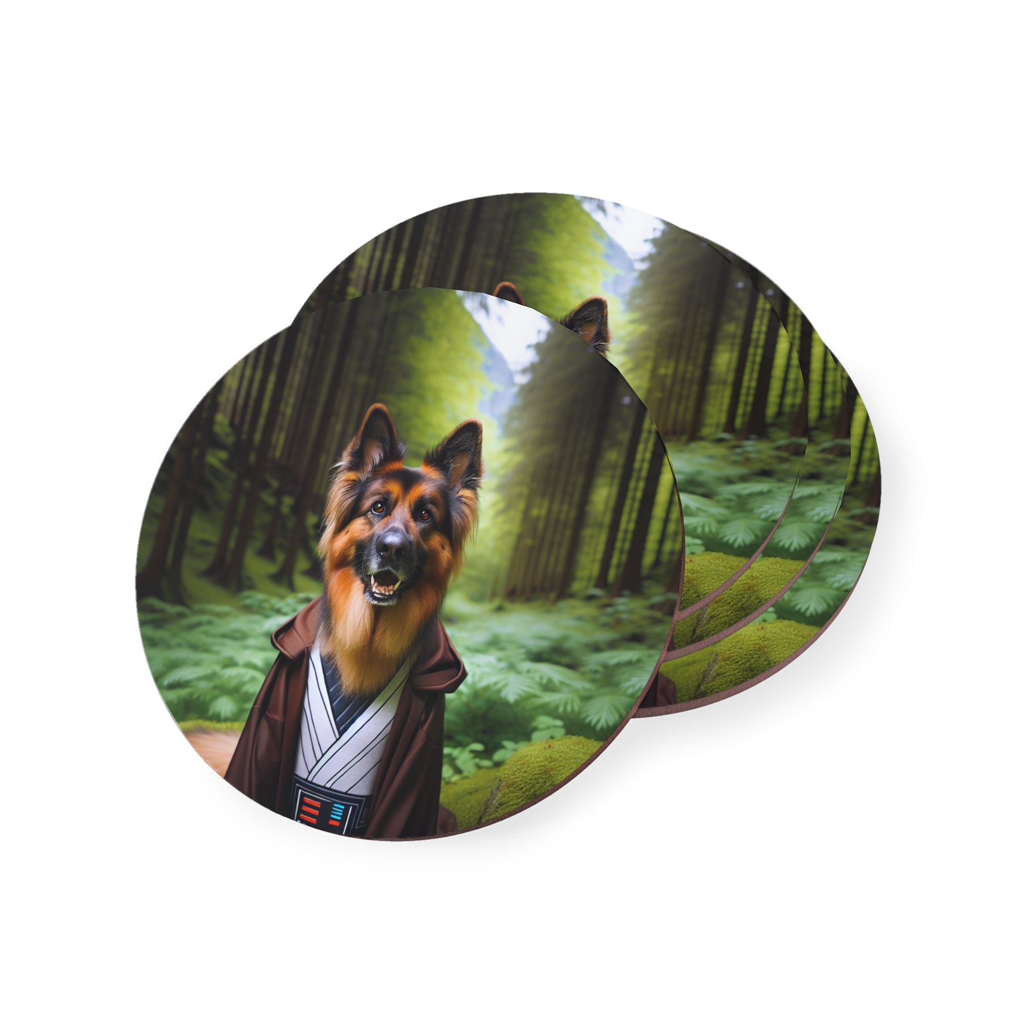 German Shepherd Forest Night Coasters