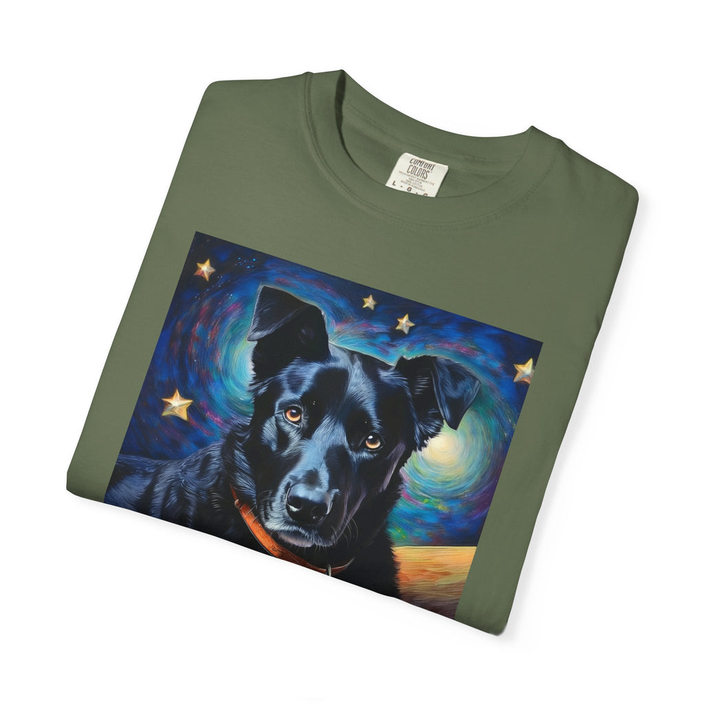 Black Shepherd Lab Stary Night Unisex Garment-Dyed T-shirt