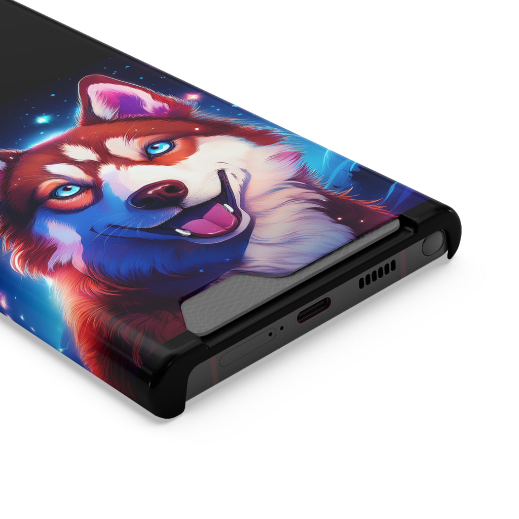 Eskimo Husky Stary Night Phone Case with Card Holder