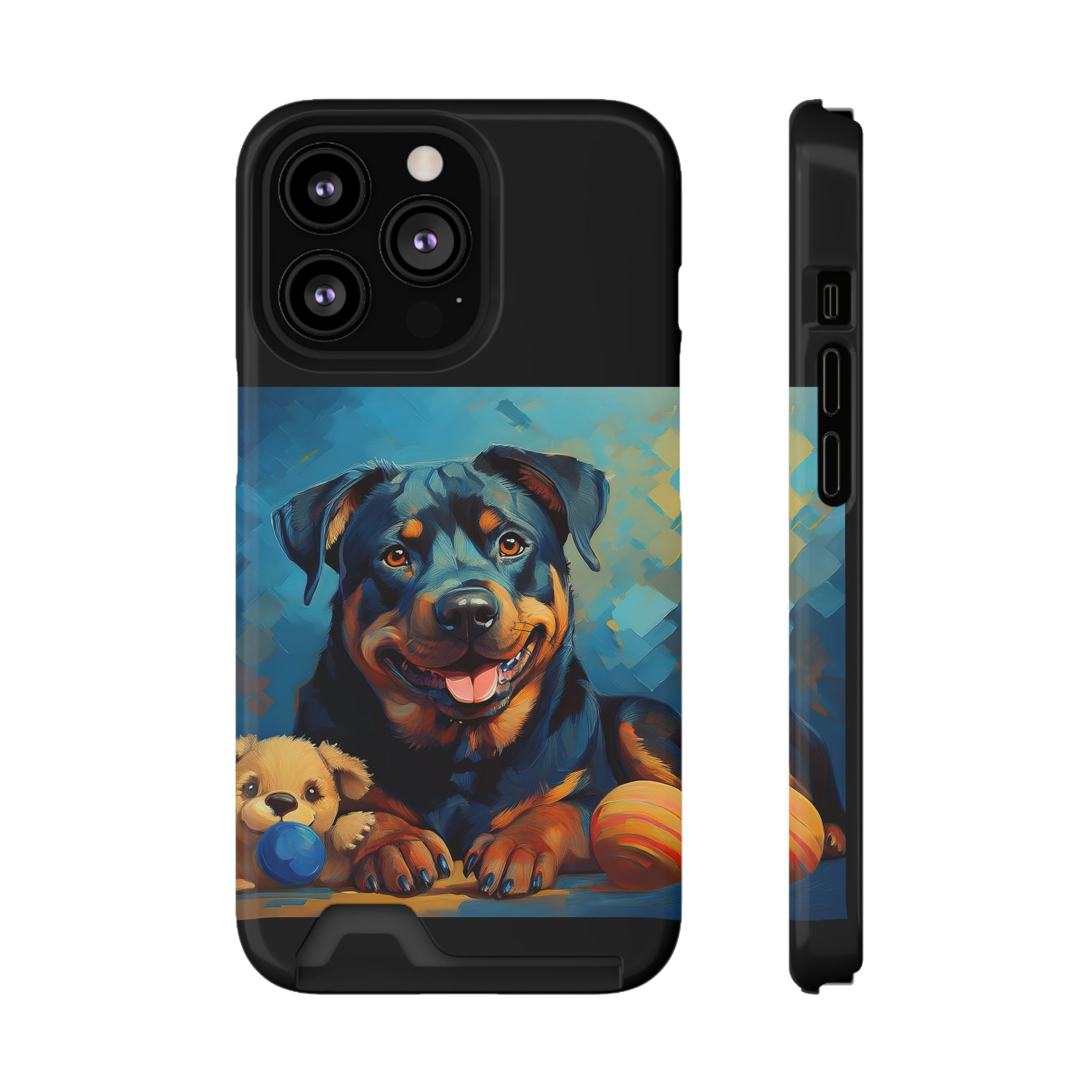 Rottweiler Phone Case with Card Holder