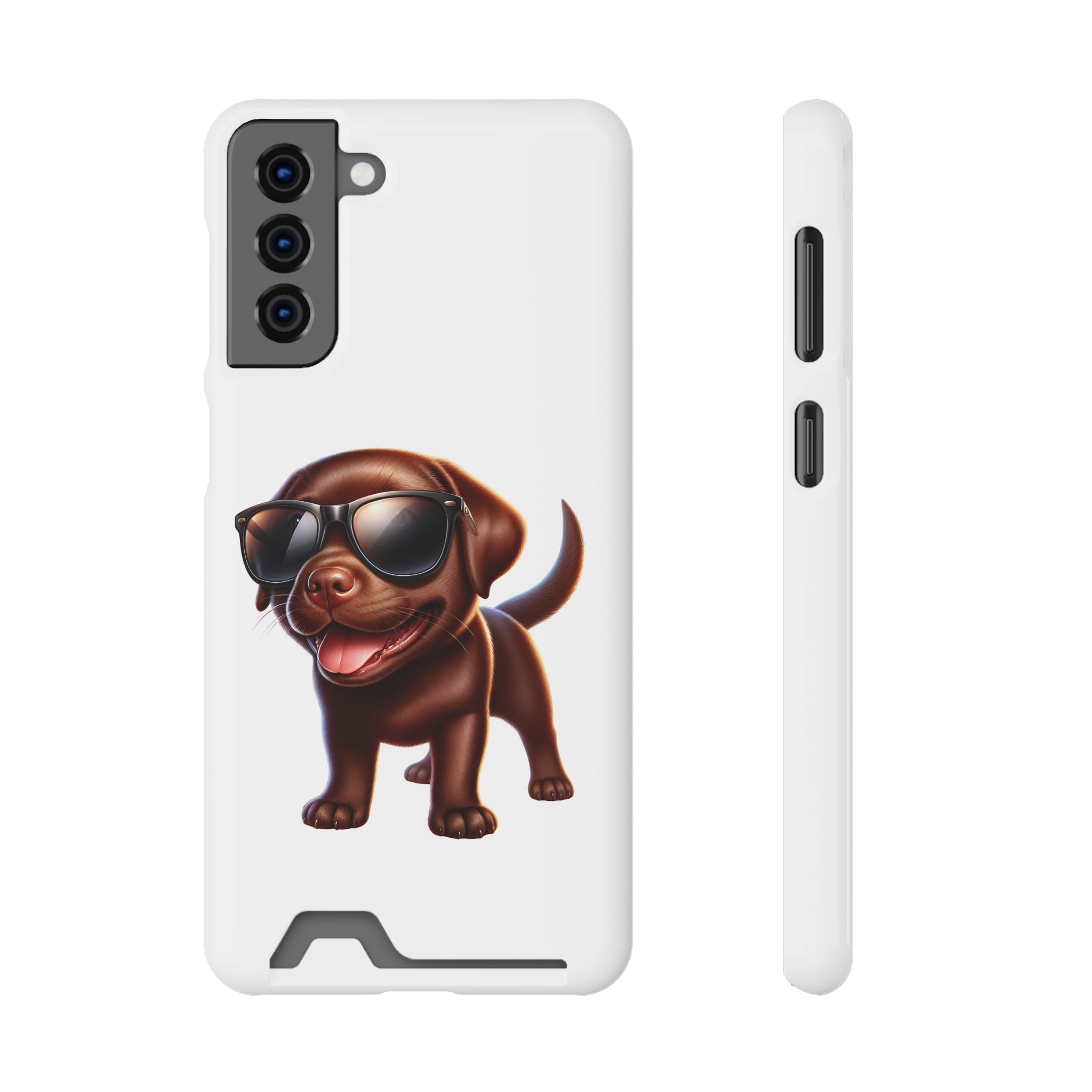 Chocolate Lab with Sunglasses Phone Case with Card Holder