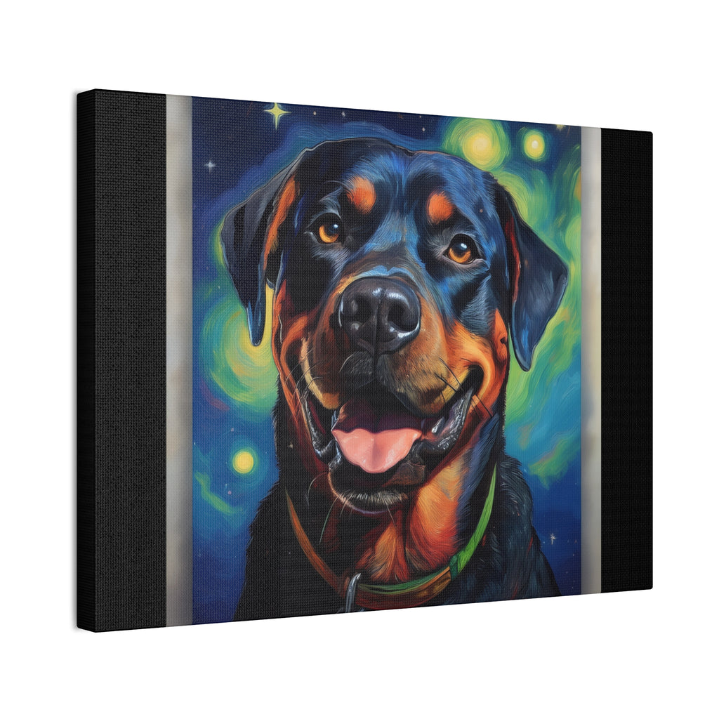 Rottweiler Stary Night Canvas Painting
