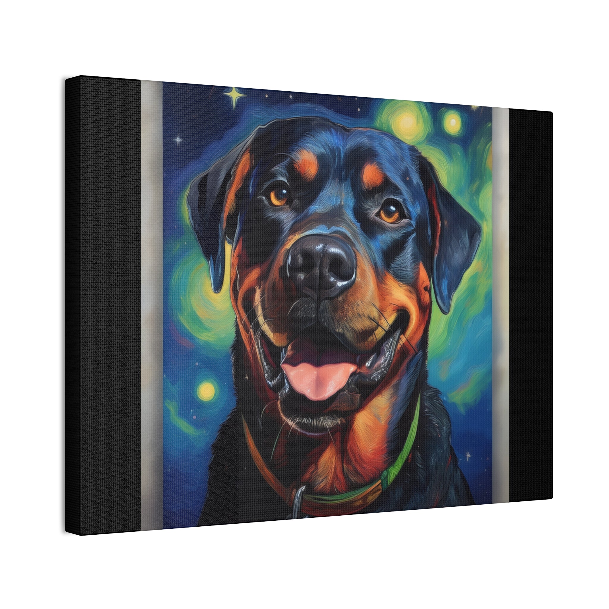 Rottweiler Stary Night Canvas Painting