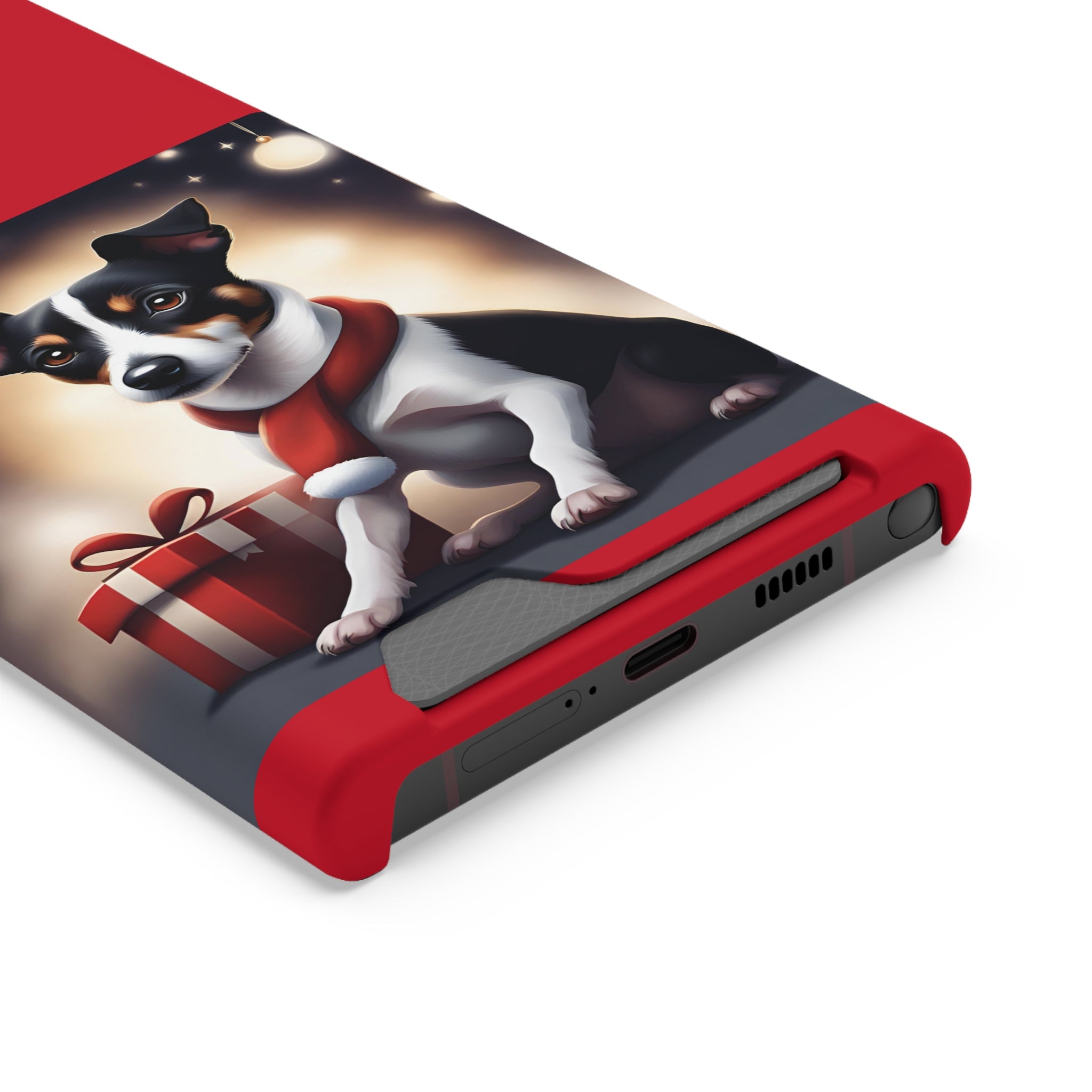 Jack Russel Holiday Phone Case with Card Holder