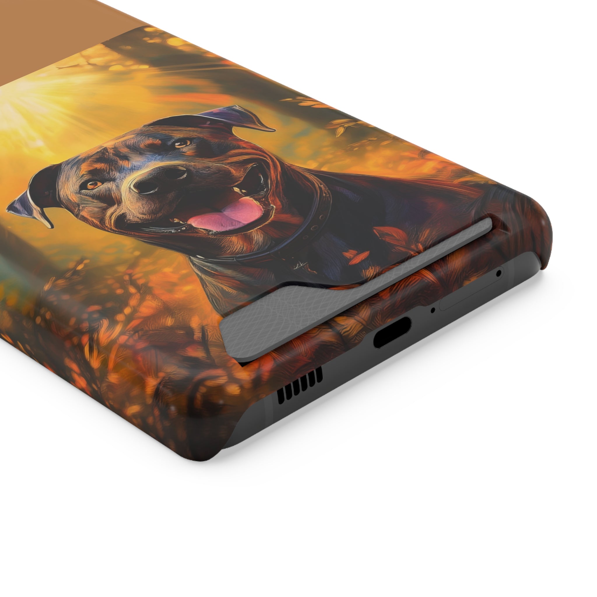 Pitbull Autumn Phone Case with Card Holder