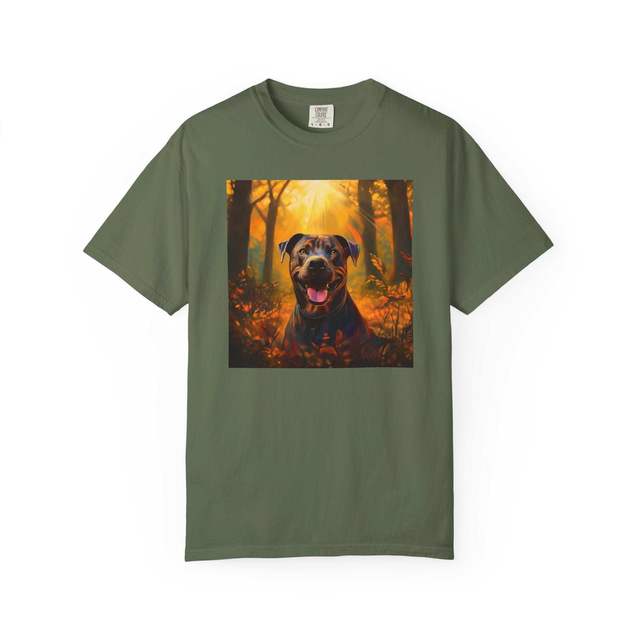Pit Bull Brindle Autumn Unisex Garment-Dyed T-shirt