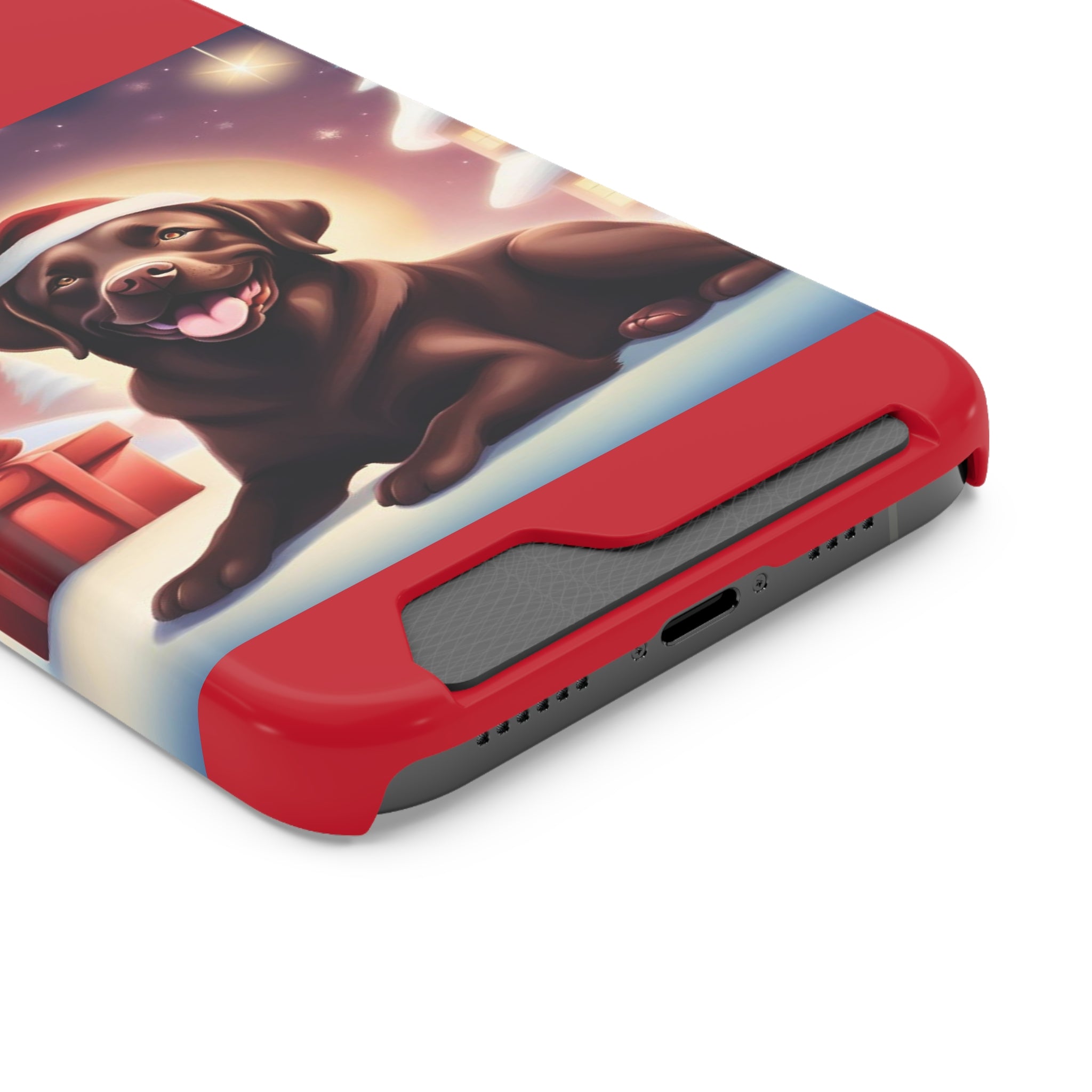 Choclate Lab Holiday Phone Case with Card Holder