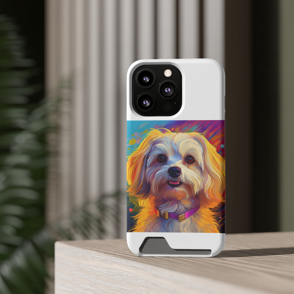 Havanese Phone Case with Card Holder