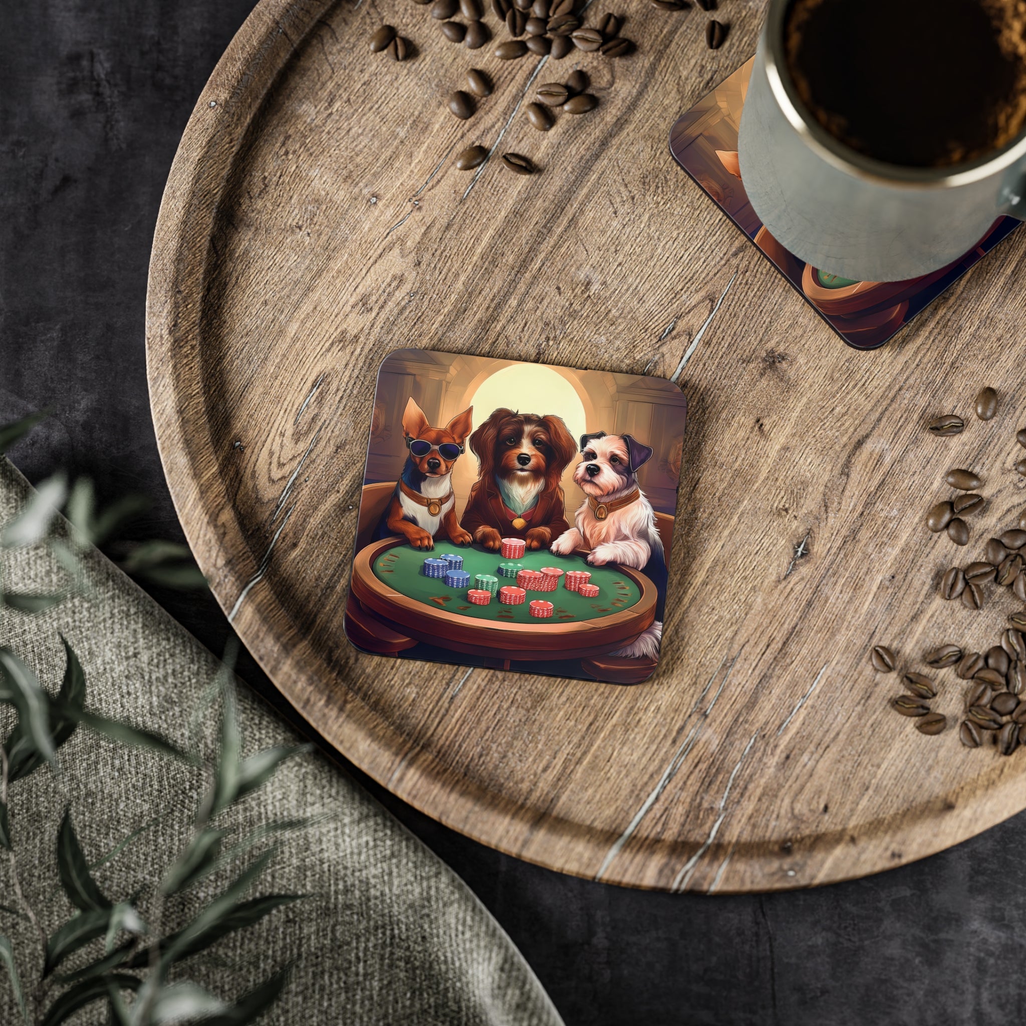 Puppy Poker Coasters